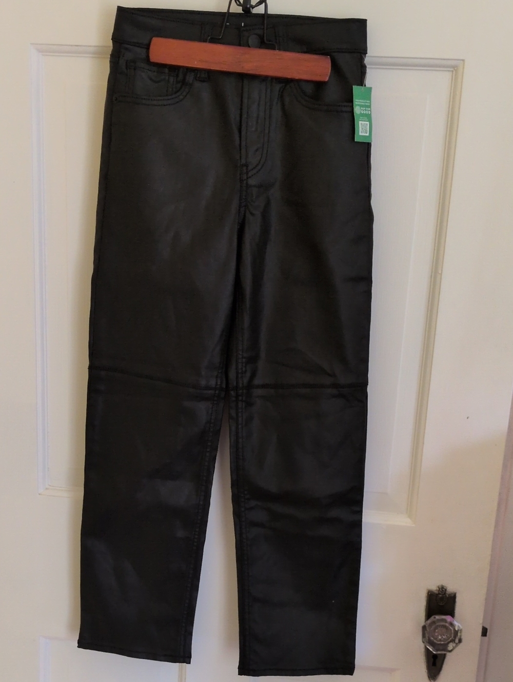 GAP Teen Sky High '90s Loose Coated Black Jeans